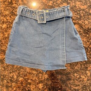 Altar’d State Denim Wrap Skort with Belt